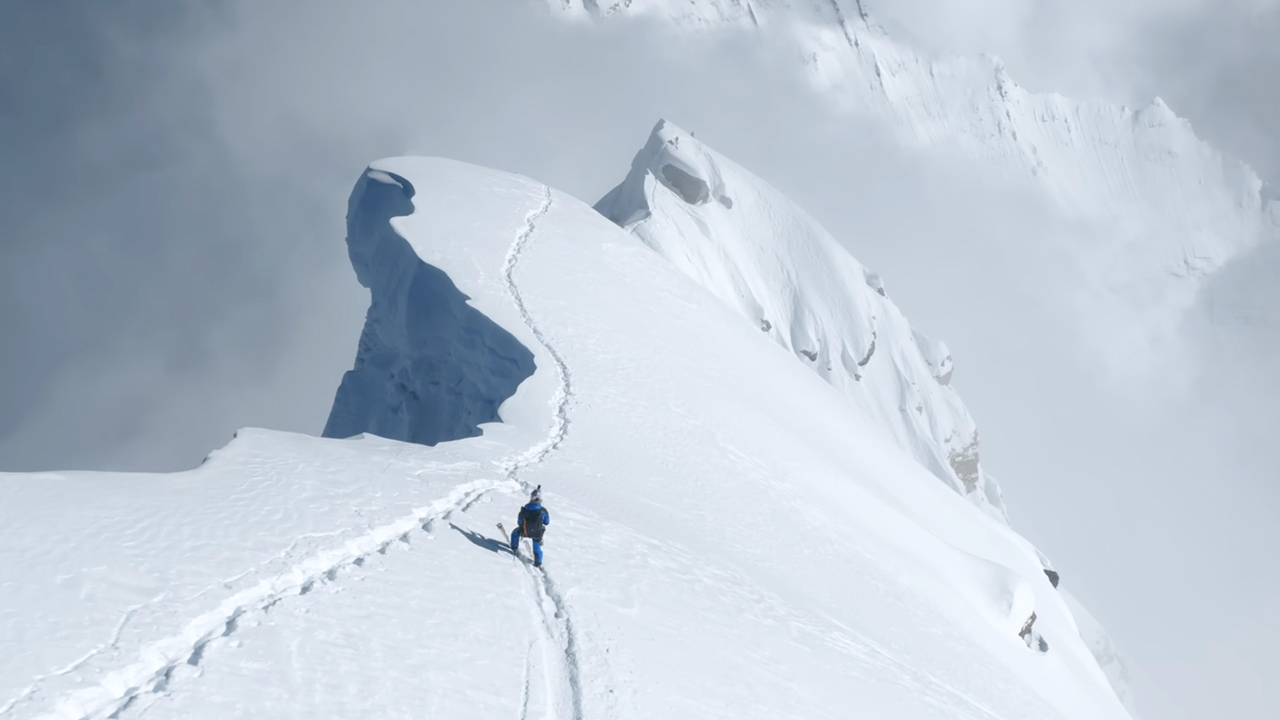 The First No-Oxygen Ski Descent of Everest